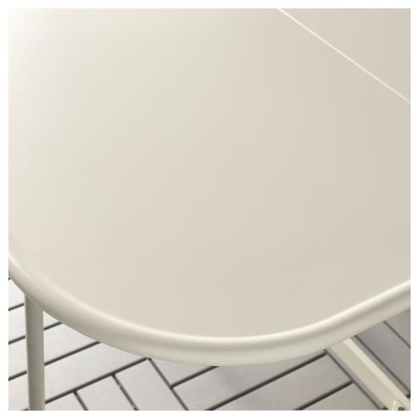 Стол + 4 складных стула, для сада САЛЬТХОЛЬМЕН, бежевый, Иттерон синий - фото 4