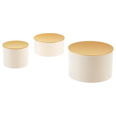 Декоративная коробочка, 3 предм., слоновая кость/золотой IKEA GLITTRIG ГЛИТРИГ 203.941.57