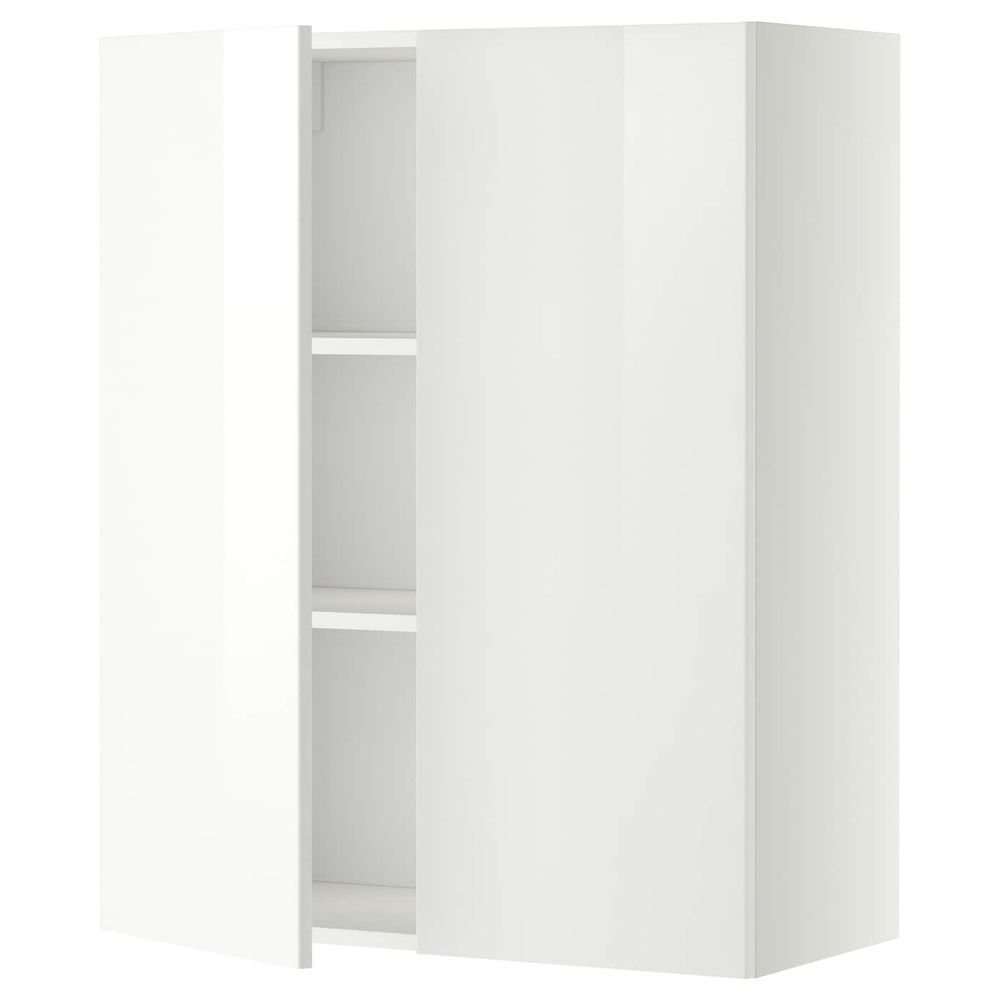 Навесной шкаф с полками/2дверцы, белый/Рингульт белый 80x100 см IKEA METOD МЕТОД 892.322.71 - схема-чертеж с размерами