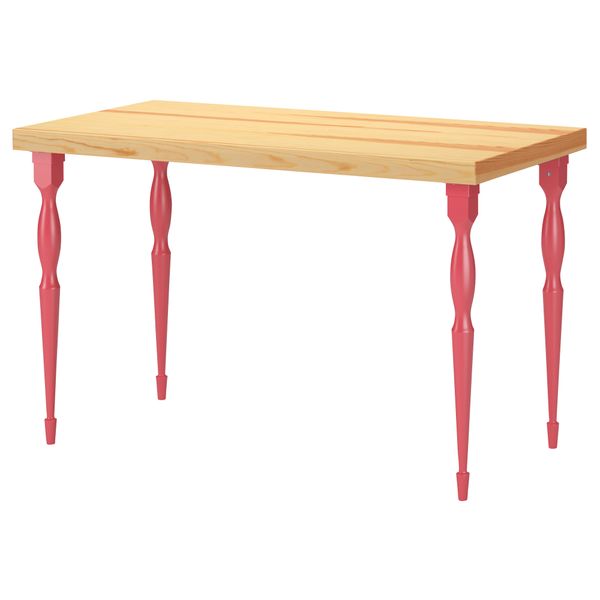 Стол ТОРНЛИДЕН / НИПЕН, сосновый шпон, красный (120x60 см) - фото 1
