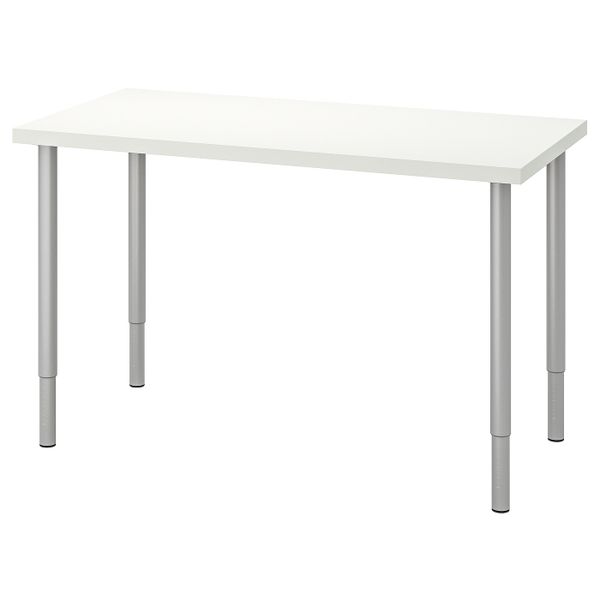 Стол, белый, серебристый 120x60 см IKEA LINNMON ЛИННМОН / OLOV ОЛОВ 092.794.70 - схема-чертеж с размерами