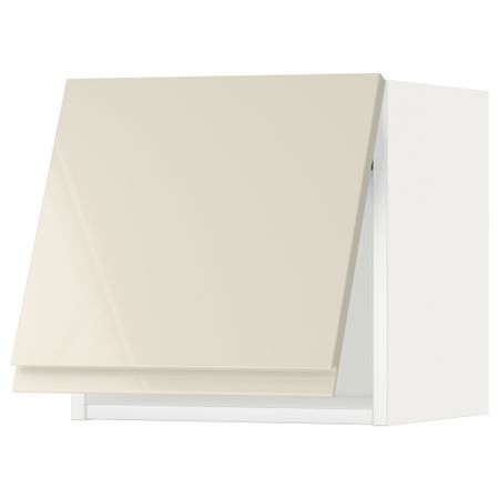 Горизонтальный навесной шкаф, белый, Voxtorp глянцевый светло-бежевый, 40x40 см IKEA METOD МЕТОД 493.917.85