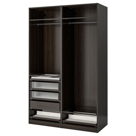 Гардероб, комбинация, черно-коричневый 150x58x236 см IKEA PAX ПАКС 793.856.84
