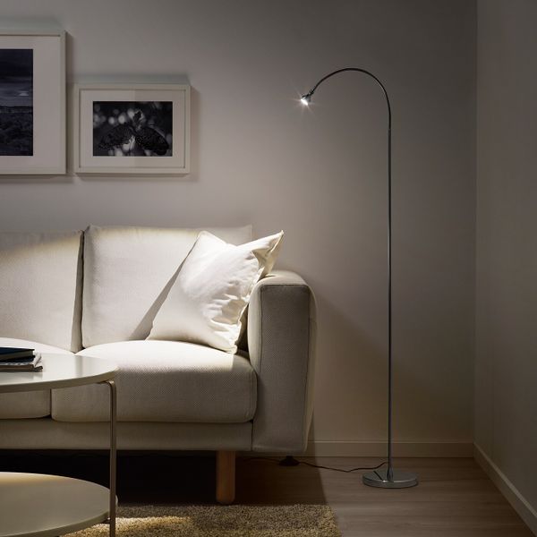 Светильник напольный, светодиодный, серебристый IKEA ЯНШО 603.735.44 - фото 2