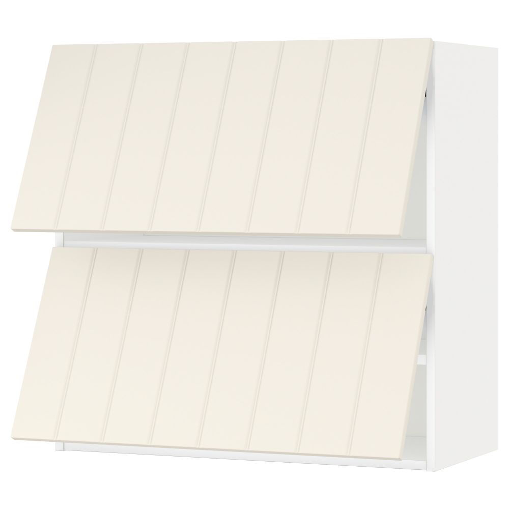 Навесной шкаф, 2 дверцы, горизонтальный МЕТОД, белый, Хитарп белый с оттенком - схема-чертеж с размерами