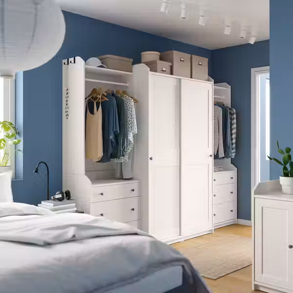 HAUGA Гардероб, комбинация - белый 258x55x199 см - фото 2