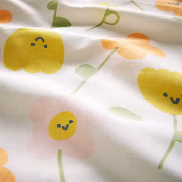 BARNDRÖM Натяжная простыня - разноцветный/цветочный орнамент 90x200 см - схема-чертеж с размерами