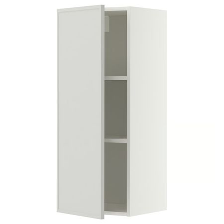 METOD Навесной шкаф с полками - белый/Aspudden светло-серый 40x100 см