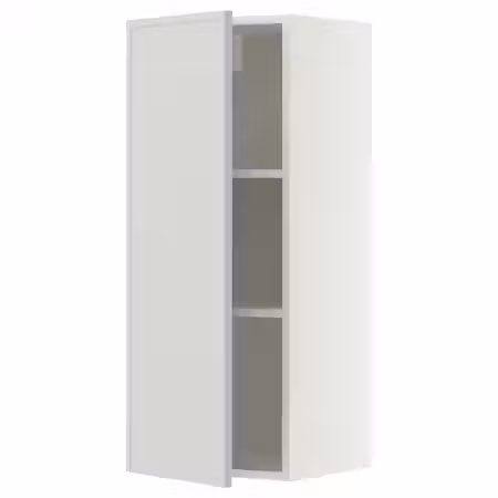 METOD Навесной шкаф с полками - белый/Aspudden светло-серый 40x100 см