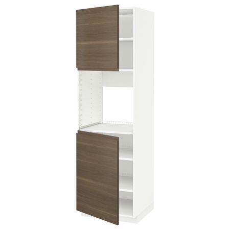 Высокий шкаф для духовки, 2 дверцы, полки, 60x60x200 cm IKEA METOD МЕТОД 794.686.79