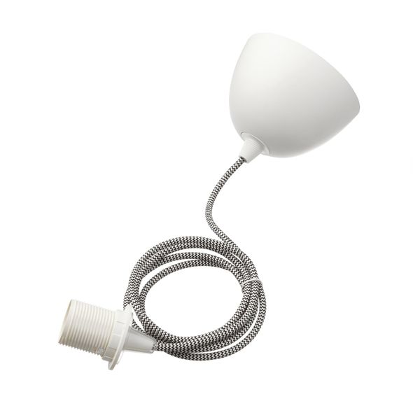 Шнур-подвес СЕКОНД, черный, белый текстиль (1.8 м) - схема-чертеж с размерами