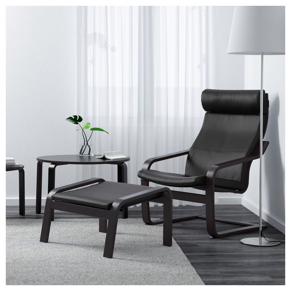 Кресло ПОЭНГ, черно-коричневый, Смидиг черный - фото 2