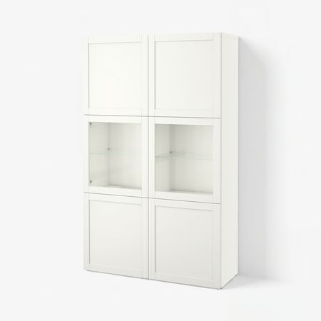 BESTÅ Комбинация д/хранения+стекл дверц