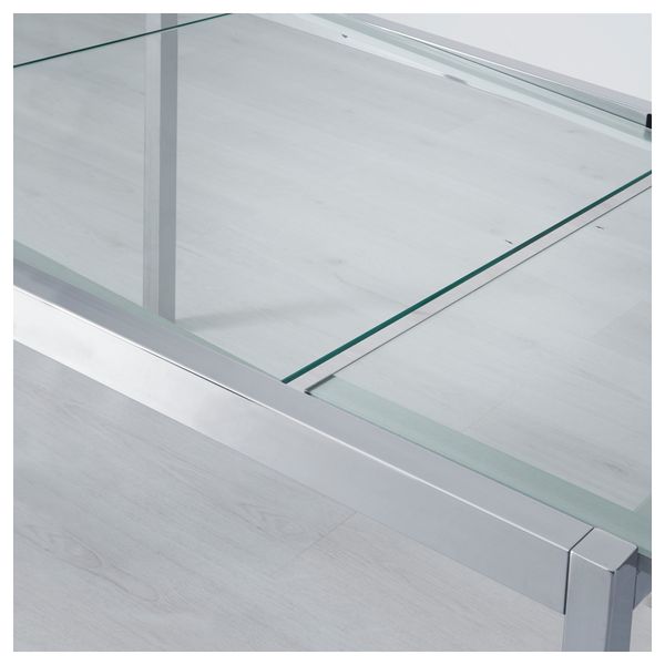 Раздвижной стол ГЛИВАРП, прозрачный, хромированный (125/188x85 см) - фото 4