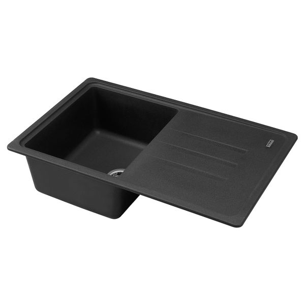 Одинарная врезная мойка с крылом, темно-серый/кварцевый композит 78x50 см IKEA ESKELEN ЭСКЕЛЕН 292.857.57 - схема-чертеж с размерами