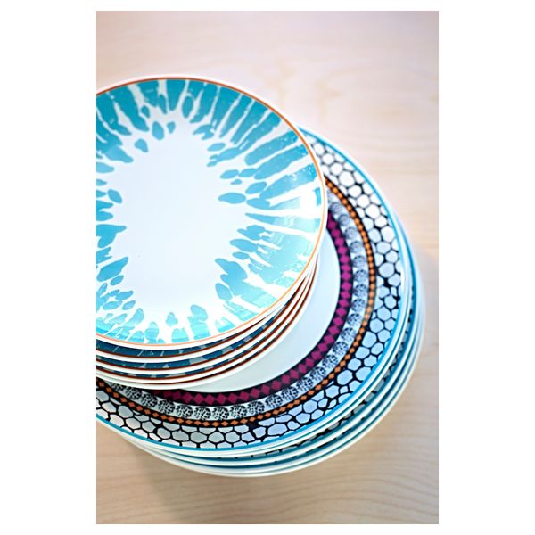 Десертная тарелка ДРИФТИГ, с рисунком бирюзовый (21 см) - фото 3