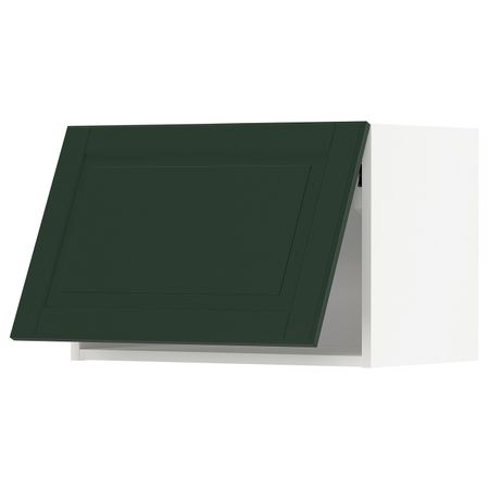 Горизонтальный навесной шкаф, белый/Будбин темно-зеленый 60x40 см IKEA METOD МЕТОД 293.923.09