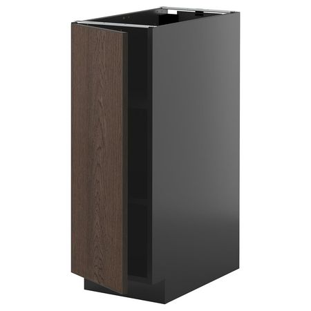 METOD Напольный шкаф с полками - черно-серый/Sinarp коричневый 30x60 см
