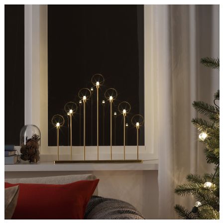 Светодиодный канделябр, 7 ламп СТРОЛА, желтая медь