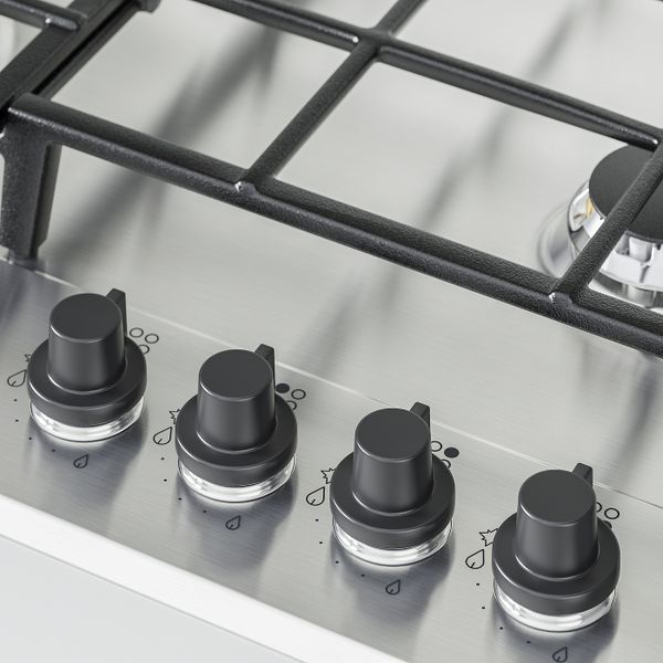 Поверхность встраиваемая газовая, нержавеющая сталь 60 см IKEA MATMÄSSIG МАТМЭССИГ 403.688.26 - схема-чертеж с размерами