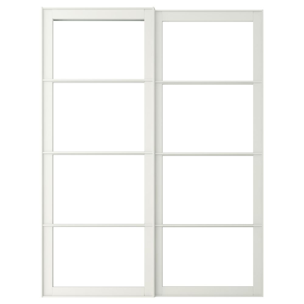 Рама для раздвижной дверец, с направляющими, 2 шт ПАКС, белый - схема-чертеж с размерами