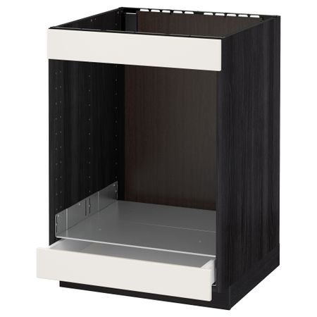 Напольный шкаф для варочной панели +духовки/ящик МЕТОД / МАКСИМЕРА, черный, Веддинге белый (60x60 см)