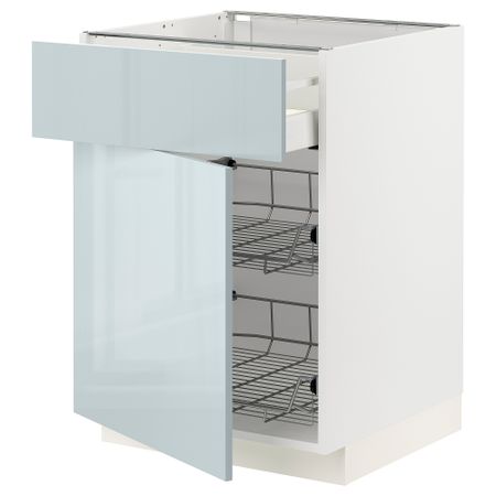 Напольный шкаф с проволочной корзиной, ящик, дверью, 60x60 cm IKEA METOD МЕТОД, MAXIMERA МАКСИМЕРА 994.792.62