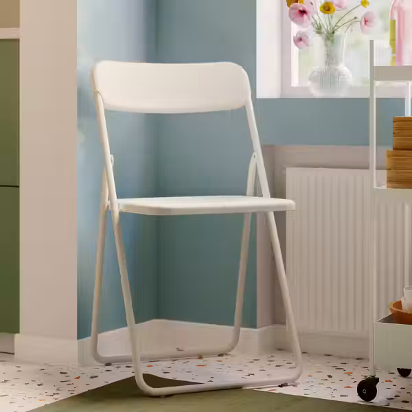 GUNDE / VIHALS Стол и 2 складных стула - складной чёрный/белый 67x67 см - фото 7