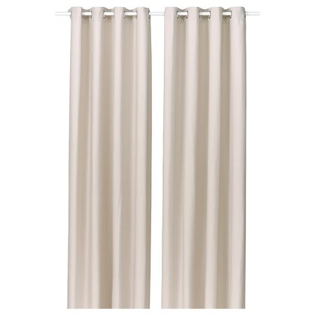 GINSTMOTT ГИНСТМОТТ Гардины, 2 шт. - бежевый/с петельками 145x300 см