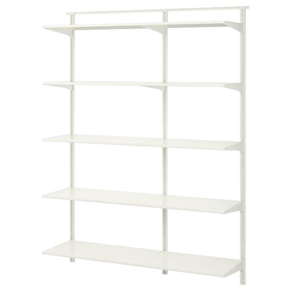 Настенная шина/полки, белый 154x40x196 см IKEA АЛЬГОТ 992.303.23 - фото 2