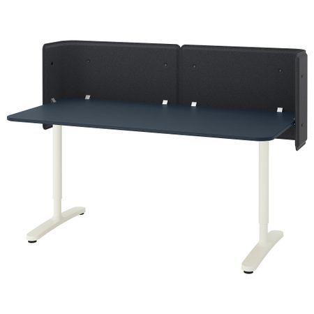 Стол для приемной БЕКАНТ, линолеум синий, белый (160x80 55 см)