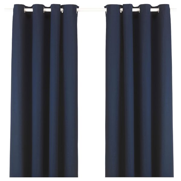 Затемняющие гардины, 1 пара, синий, 145x300 см IKEA МЕРЕТЕ 803.705.92 - схема-чертеж с размерами
