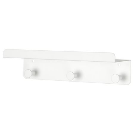 ENUDDEN Настенная полка с 3 крючками - белый 30x8 см