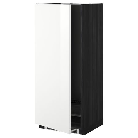 Высокий шкаф для холодильника или морозильника, МЕТОД, черный, Рингульт белый