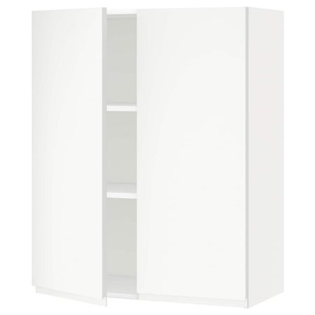 Навесной шкаф с полками/2дверцы, белый/Воксторп матовый белый 80x100 см IKEA METOD МЕТОД 694.464.66