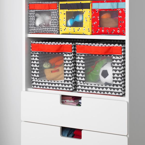 Коробка, черный-белый 25x44x25 см IKEA ANGELÄGEN АНГЕЛЭГЕН 004.179.42 - фото 4