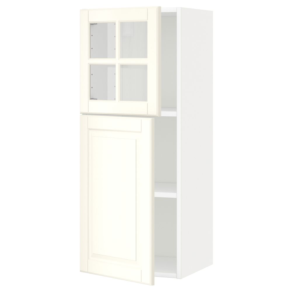 Навесной шкаф/полки/дверь/стекло дверь МЕТОД, белый, Будбин белый с оттенком (40x100 см) - схема-чертеж с размерами