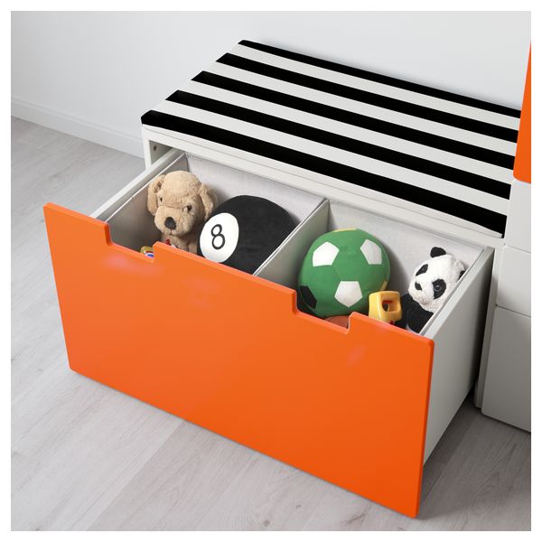 Комбинация для хранения со скамьей СТУВА, белый, оранжевый (150x50x192 см) - фото 3