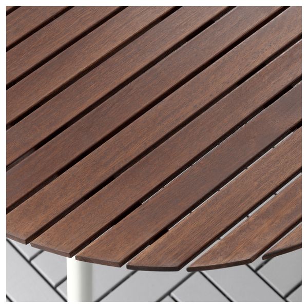 Стол + 4 кресла, для сада ВИНДАЛЬШЁ / ИННАМУ, белый, коричневая морилка - фото 4