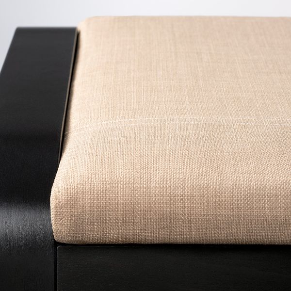 Табурет для ног, черно-коричневый/Шифтебу бежевый IKEA POÄNG ПОЭНГ 793.028.15 - фото 2