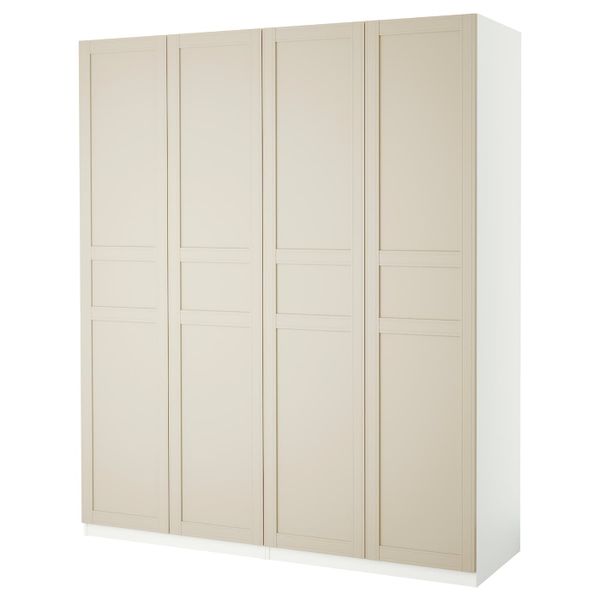 Гардероб, белый/Флисбергет светло-бежевый 200x60x236 см IKEA PAX ПАКС 591.809.14 - фото 2