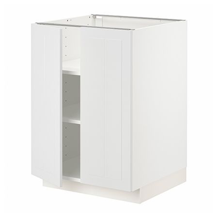 Напольный шкаф с полками/2дверцами, белый/Стенсунд белый 60x60 см IKEA METOD МЕТОД 794.096.56