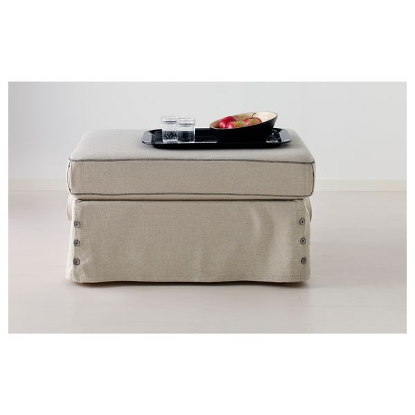 Табурет для ног ЭКТОРП, Рисане неокрашенный бежевый - фото 3