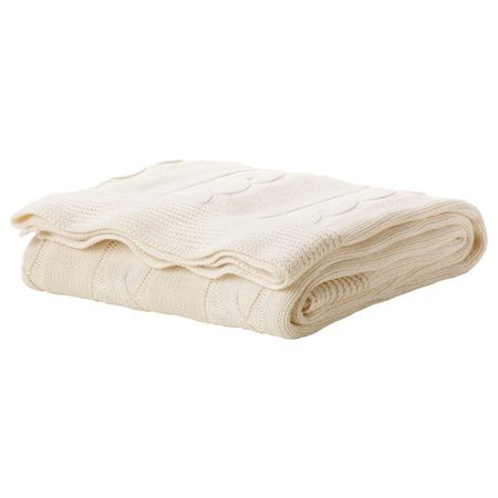 Плед УРСУЛА, беленый белый (120x180 см)