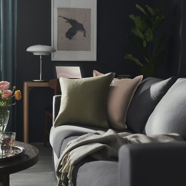 Чехол на подушку, 50x50 см, светлый серо-зеленый IKEA PRAKTSALVIA ПРАКТСАЛЬВИА 705.115.78 - схема-чертеж с размерами