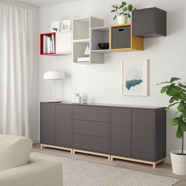 Комбинация шкафов с ножками, разноцветный 1 210x35x210 см IKEA ЭКЕТ 692.866.46 - фото 2