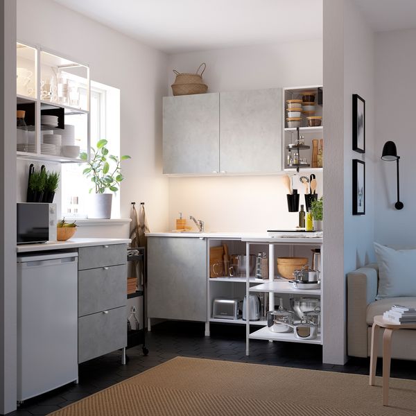 Угловая кухня, белый, под бетон IKEA BEGIVENHET БЕГИВЕНХЕТ 993.381.54 - фото 3