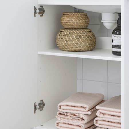 Комплект мебели для ванной, 4 предм., белый/ЭНСЕН смеситель 61 см IKEA FULLEN ФУЛЛЕН / TÄLLEVIKEN ТЭЛЛЕВИКЕН 593.046.22
