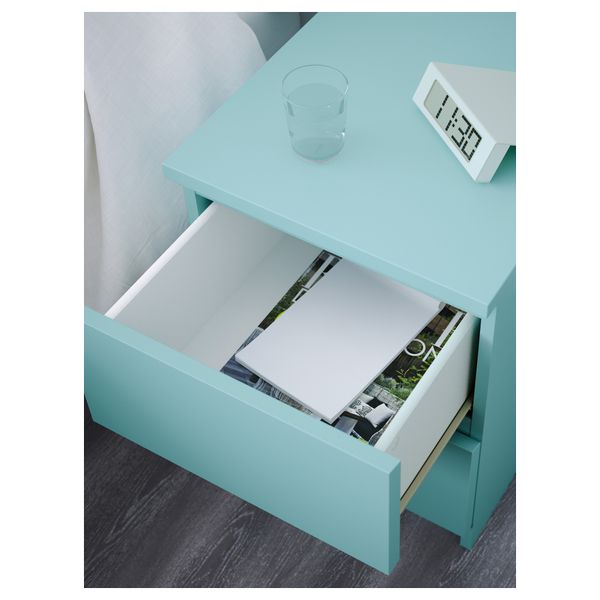 Комод с 2 ящиками МАЛЬМ, светлая бирюза (40x55 см) - схема-чертеж с размерами