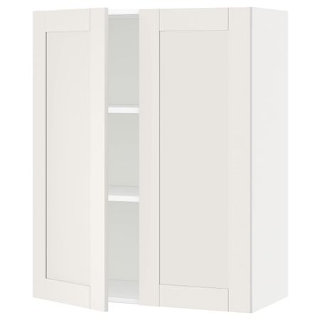 Навесной шкаф с полками/2дверцы, белый/Сэведаль белый 80x100 см IKEA METOD МЕТОД 094.448.56